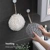 Absorbent Hands Towel Chenille Wipe Hands Ball with Hanging Hook Fast-Drying Soft Towel Hands Wipe Ball Towel Bathroom Supplies