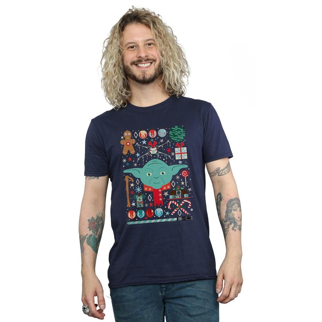 STAR WARS Mens Yoda Christmas T-Shirt