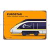 Eurostar Tåg Metallplatta Affisch Pub Skapa Vägg Grotta Rolig Personlig Tennskylt Affisch