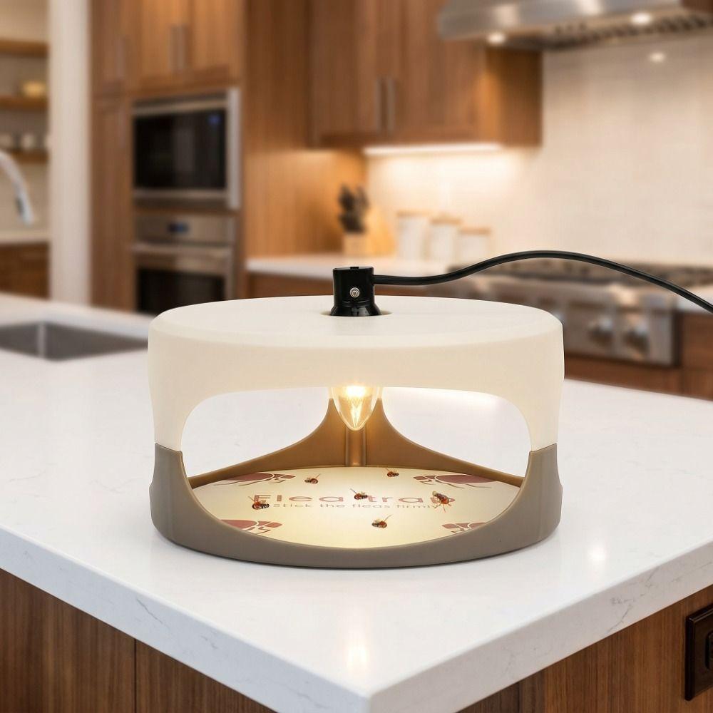 Round Shape Pest Control Capture Trap Effective Flea Trap Light Insect Catcher Indoor Use