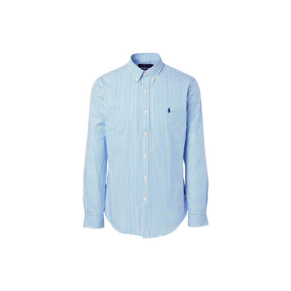 Polo Ralph Lauren Logo Embroidered Striped Print Polo Shirt Men shirts Blue 710859881-001