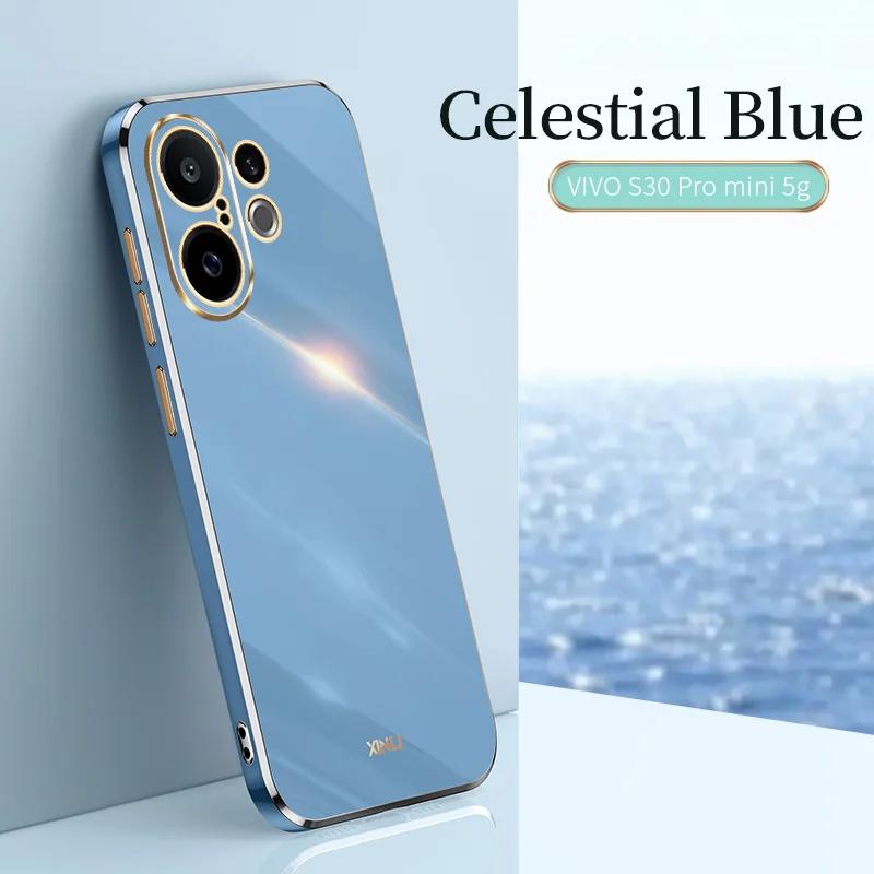 Funda Suave de TPU Trenzada 6D para VIVO X200 FE S30 Pro Mini Cubierta Trasera Suave de Silicona Galvanizada a Prueba de Golpes para VIVO S30 Pro Mini