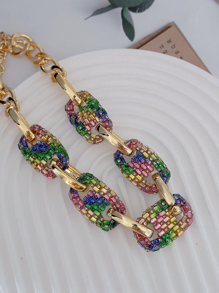 Vintage Premium Exaggerated Diamond-Set Splicing Pig Nose Necklace Gorgeous Party Gift