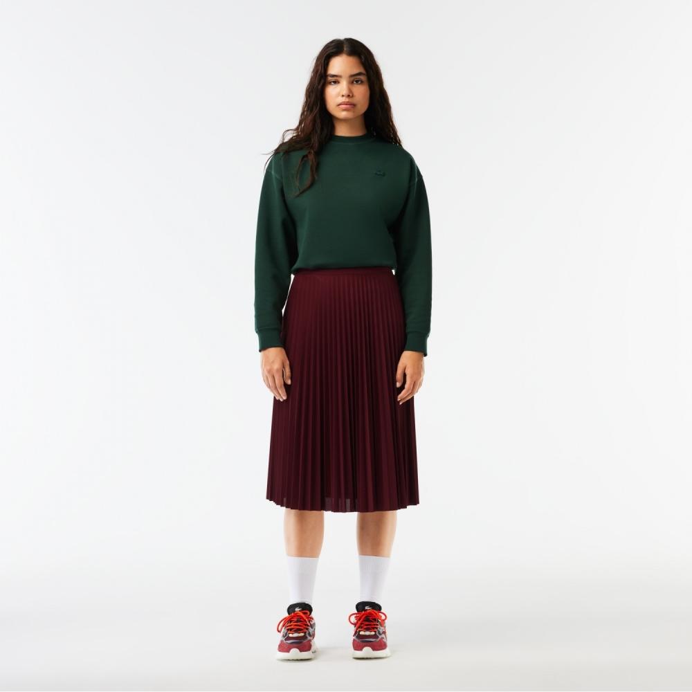 

LACOSTE Женская длинная плиссированная юбка из пике в стиле активного отдыха JF8050 53N ДА