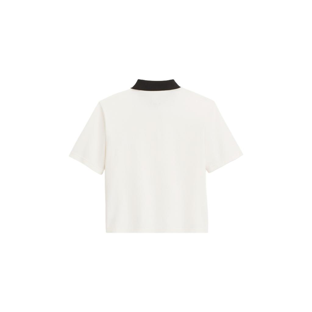 Women's Vans Polo Shirts Women's Marshmallow White Polo Collar Moderate Straight Fit