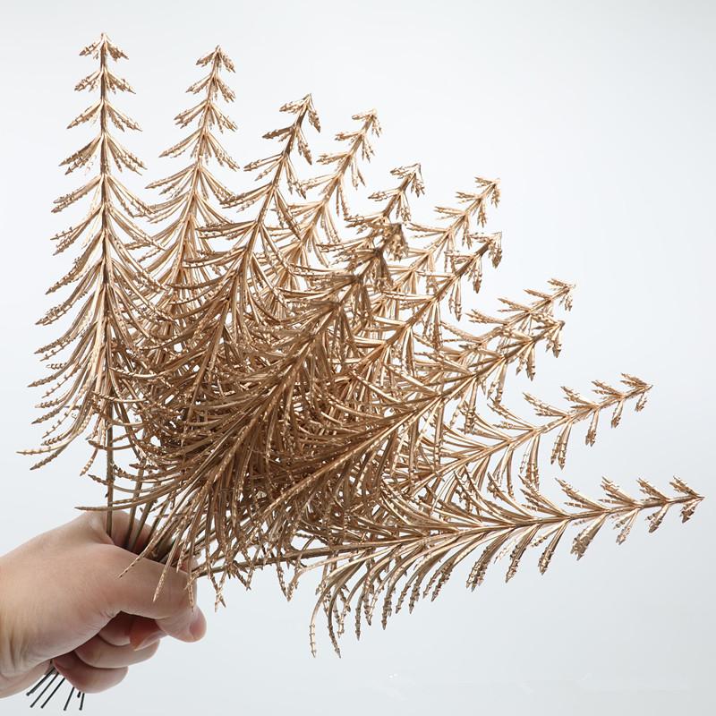 6/36pcs Christmas Snow Pine Branch Artificial Pine Needles Fake Plant Xmas Tree Garland Decoration DIY Home New Year Gifts Decor