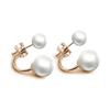 Fashionable Earrings Double Side Earring Crystal Ball Stud Earrings Women Pearl Earrings Ear Accessories Ear Drop Jewelry 1 Pair