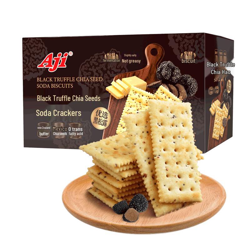 Aji Low Sugar Black Truffle Chia Seed Soda Crackers