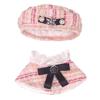 Tweed Beret & Cape for 15cm Dolls - Pink Poncho, Hat, Cape, and Shawl Set - Check [Used]