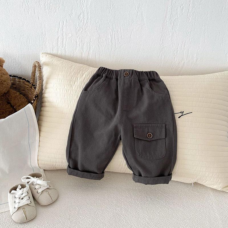 Kids Casual Pants Children Girls Cute Solid Color Loose Trousers Boys Thin Style Cargo Pant