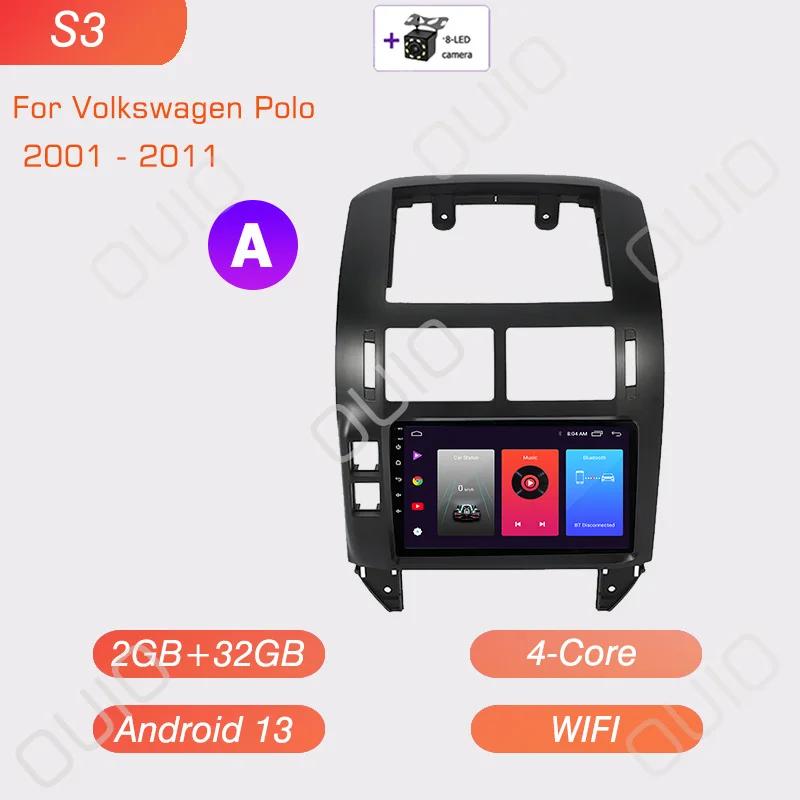 Android 13 Carplay Radio For Volkswagen Polo Mk4 IV 2001-2009 Car Stereo Multimedia Player Android Auto GPS Navigation 2DIN DSP