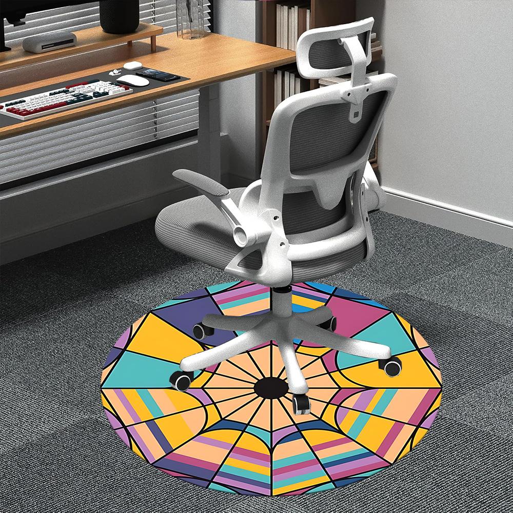 

1 шт. Геометрический Мандала Офисный Круглый Ковер, Внутренний Коврик Подходит Для Офиса, Под Офисные Кресла Спальни Гостиной Домашнего Декора, Декор Комнаты q073 80cm by 80cm