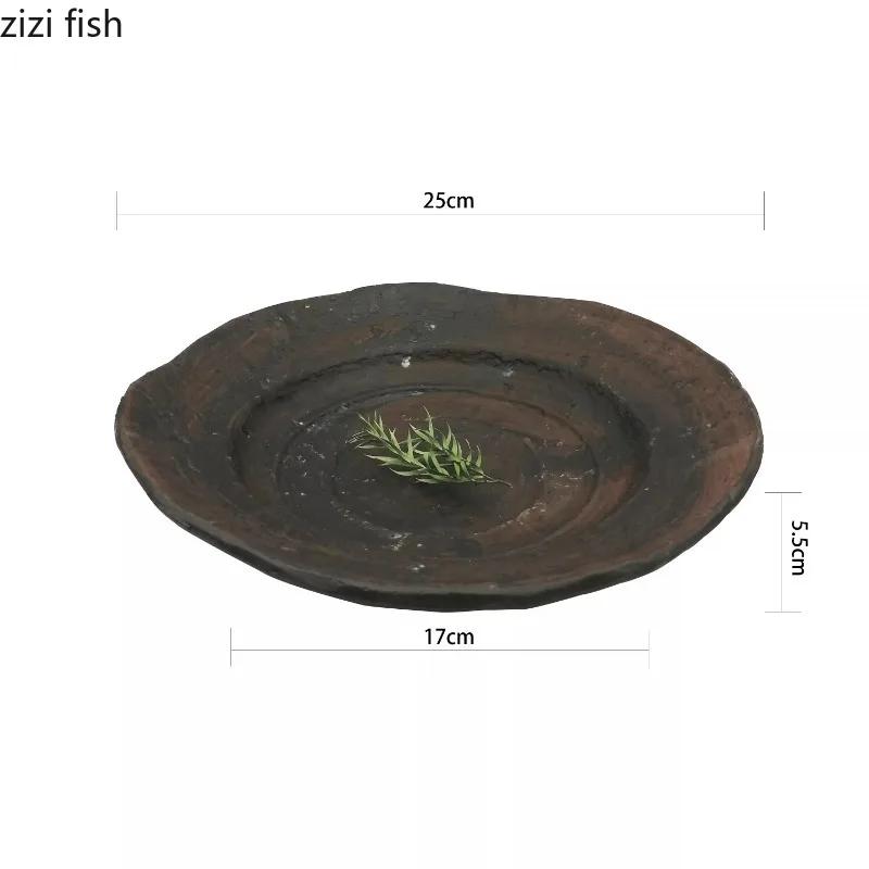 

Retro Irregular Dining Plate Western Style Steak Plates Dim Sum Dish Sushi Plates Fruit Dish Salad Bowl Sashimi Plate Snack Tray