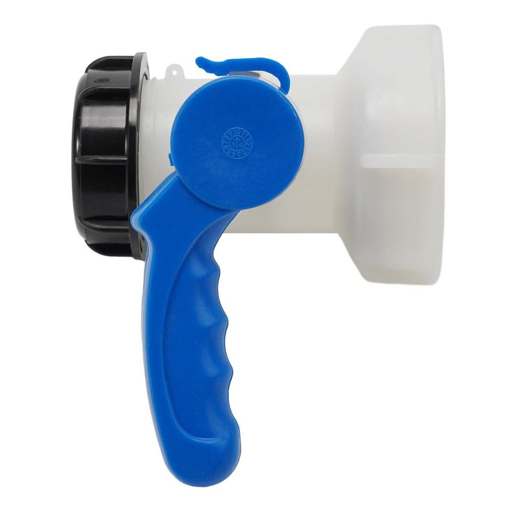 1pc Tank adapter Black cap Blue handle Butterfly Coarse Connection IBC PE S60x6 Thread Valve With fixed union nut