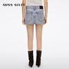 MISS SIXTY 2025 Autumn Patchwork Distressed Denim Mini Skirt
