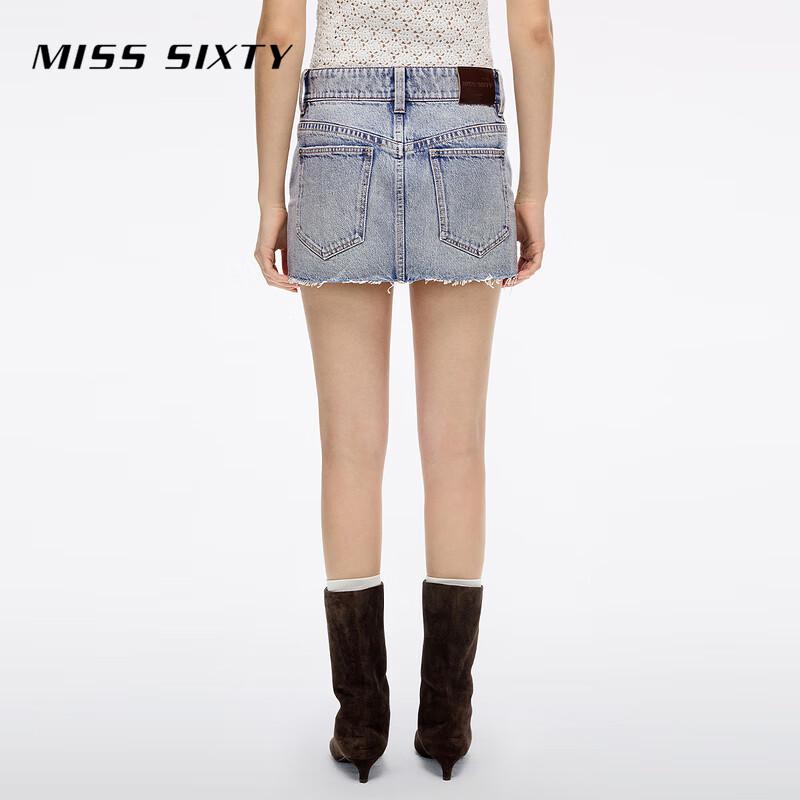 MISS SIXTY 2025 Autumn Patchwork Distressed Denim Mini Skirt