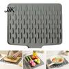 Stain-resistant Dish Drying Mat Silicone Slope Drain for Drip-Free Space-Saving Leak-proof Rack Drainer Heat-Resistant Pot Non-Slip Kitchen Countertop
