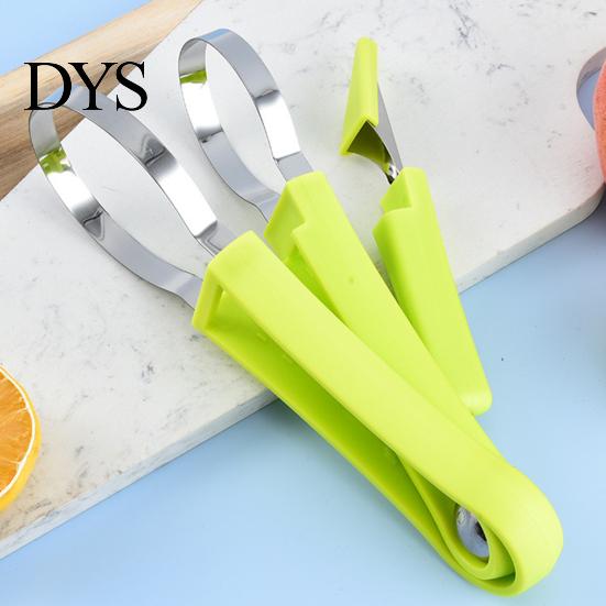 Edelstahl Obstlöffel Set 3-in-1 Baller Melonen Schnitzwerkzeuge Schäler Schneider Kerneentferner Eiscreme Küchenutensilien Dekoration