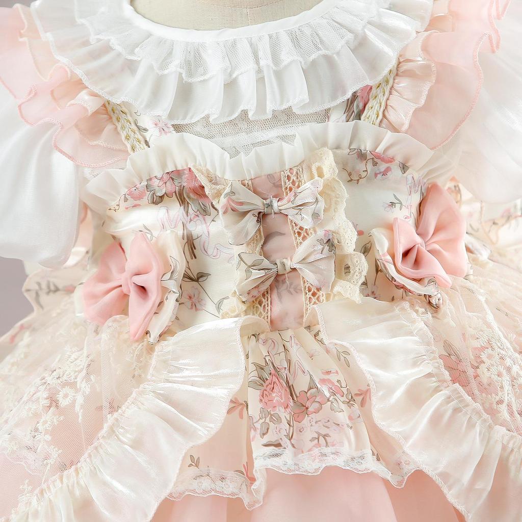 2026 Mädchen Lolita Monet Garten Prinzessinnenkleid - Stilvolles Sommer-Geburtstagsparty-Outfit