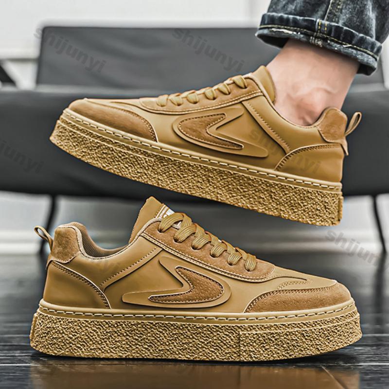 Mode Herren Freizeitsneaker 2025 Frühling Neu Weichsohlige Frühling Herbst Flache Arbeitsschuhe Dicke Sohle Rutschfest Abriebfest Freizeitschuhe