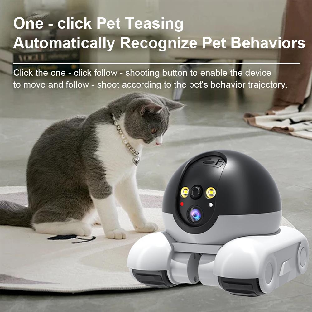 360 Degree Rotating Pet Camera 5200mAh Battery & App Control Smart Robot Camera on Wheels with Phone App Movable Blinkybot Robot