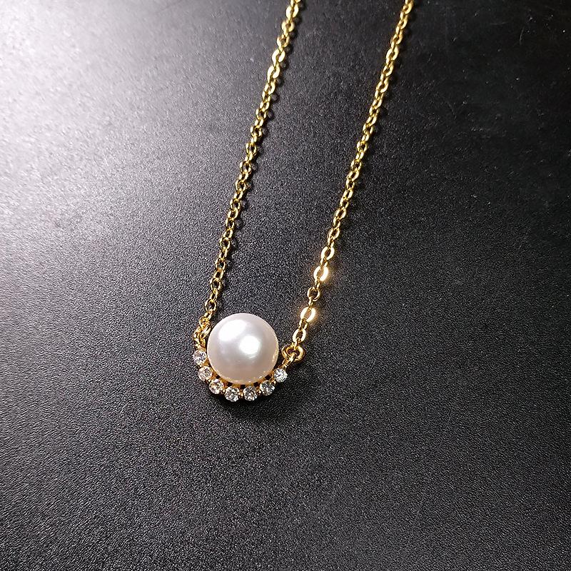 Smiling Angel Nanyang Fresh Style Pearl Necklace - Round Smile Face Christmas Gift Choker