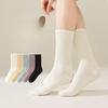 Women's Autumn and Winter Mid-calf Socks, Solid Cotton Socks, Knitted Long Socks, Pile Socks, Versatile Long Calf Socks for Women