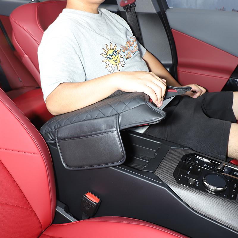 metyoucar For BMW X3 G45 2025-2026 Leather Black Car Central Control Armrest Box Cover Storage Bag Interior Car Accessories