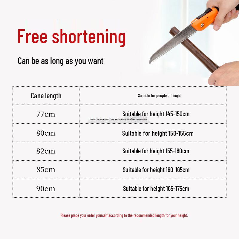 Solid Wood Four-Legged Elderly Cane - Non-Slip, Lightweight Walking and Picking Stick