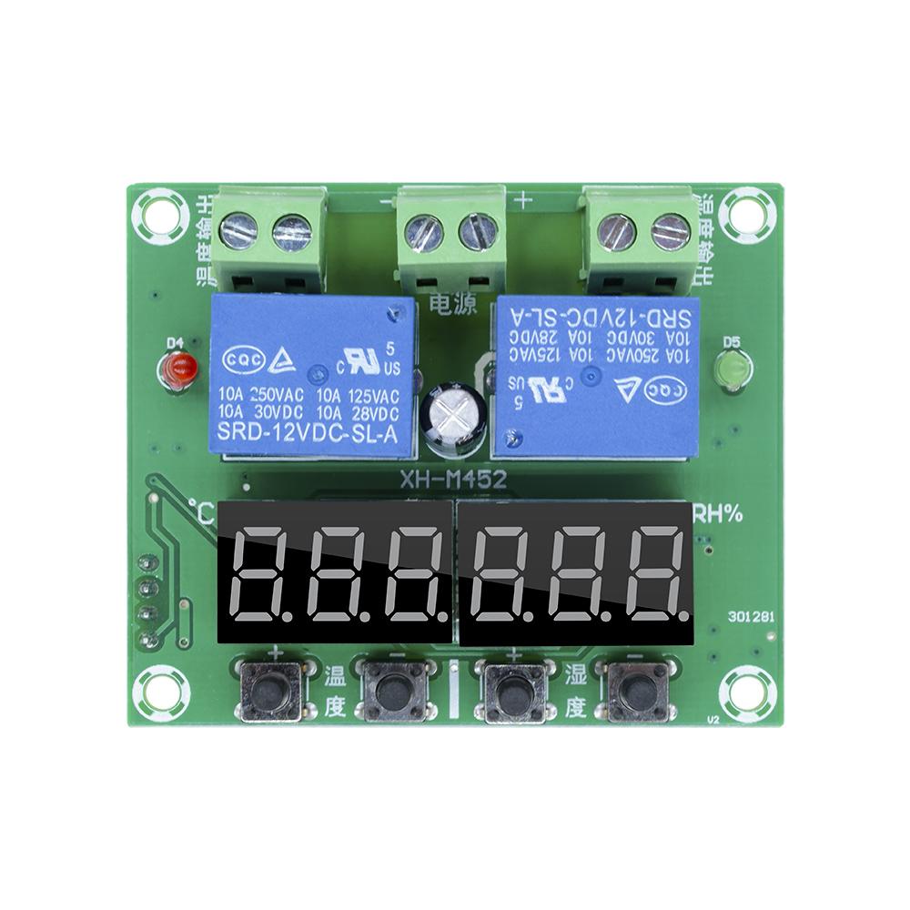DC12V M452 Temperature and Humidity Digital Dual-output Temperature Controller High Precision Double Output