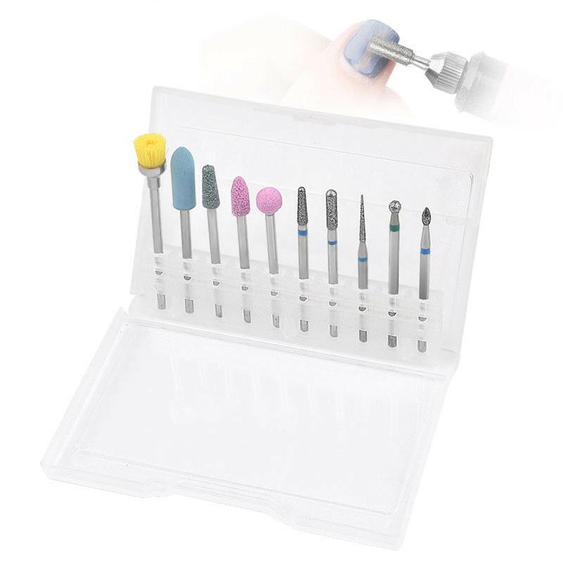 10Pcs Nail Drill Bit Set Milling Cutter Cuticle Remover Nail Polishing Manicure Pedicure Tool
