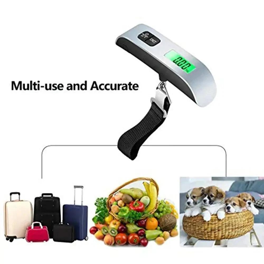 Portable Digital Scale Mini Luggage Weight Scale Electronic Scale Handheld Scale Pocket Scale 110lb/50kg Travel Scale LCD Displa