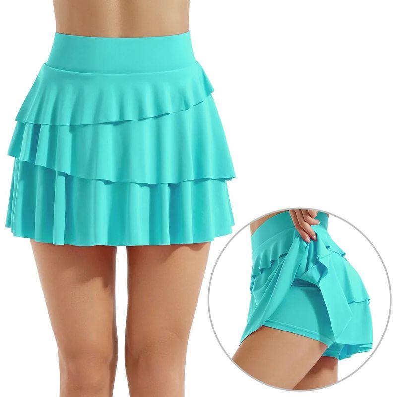 High Waisted Sports Cake Short Skirt High Top Sports Egg Pure Color Cake Skirt