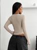 2026 Women's Slim V-Neck Ribbed Knit Sweater - Long-Sleeved Autumn/Winter Top