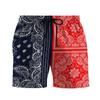 Paisley Fashion Beach Swim Shorts For Men 3D Print Quick Drying Drawstring Board Shorts Simple Square Plaid Surf Swim Trunks