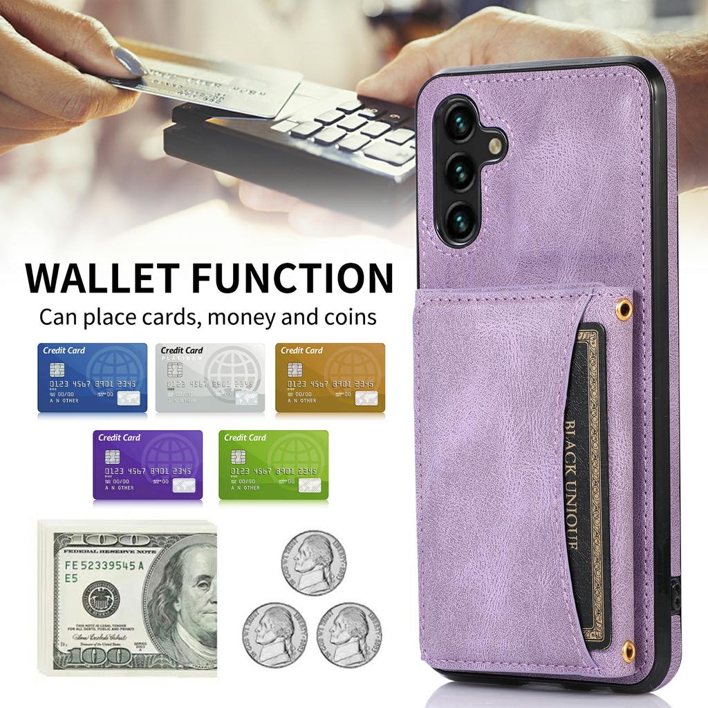 For Samsung Galaxy A36 5G Phone Case Tri-fold Wallet Kickstand PU Leather + TPU Back Cover