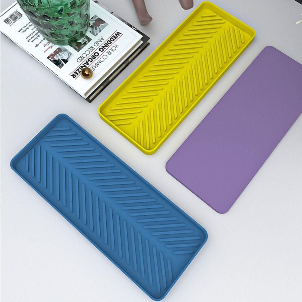 Heat Resistant Dishwasher Mat Non-slip Tea Cup Mat Tableware Silicone Dish Drying Mat  Kitchen