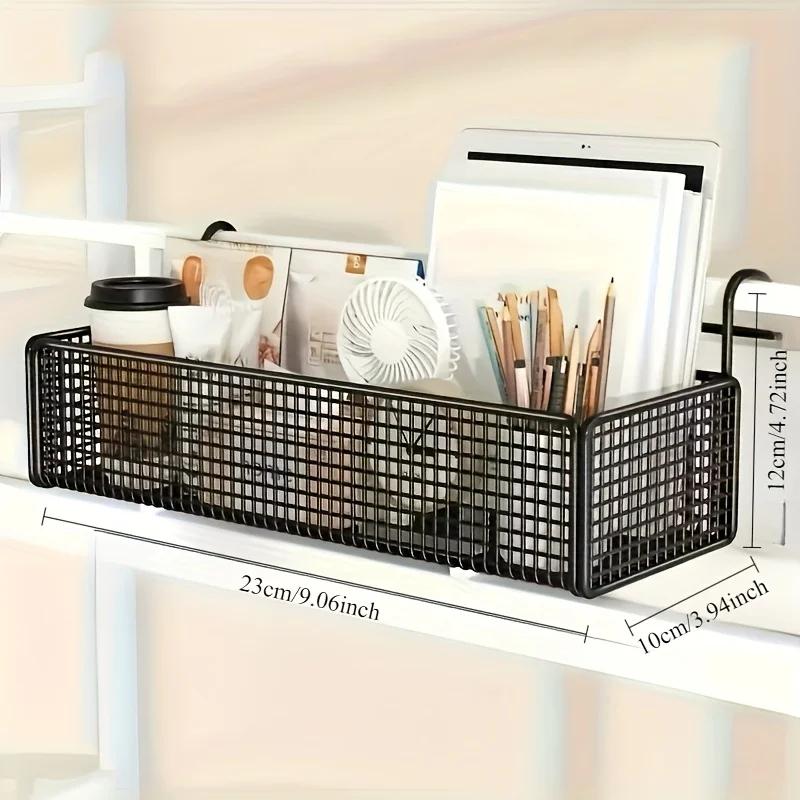 Contemporary Storage Rack, Multipurpose Plastic Organizer for Dormitory Beds, Space-Saving Design, Shelf Baskets