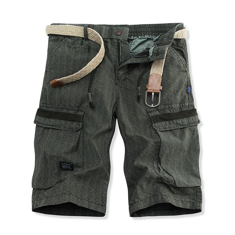 Summer Men's Casual Shorts Loose Cargo Pants Solid Cotton Sweatpants Pants Man Multi Pockets Outdoor Short Pants