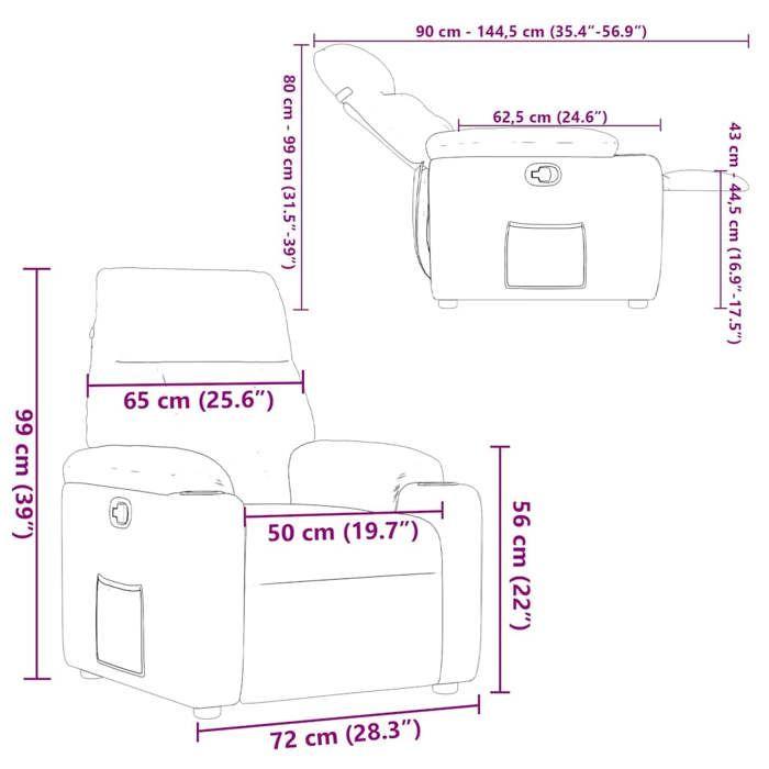 VidaXL Recliner Armchair Black Fabric, Armchair, TV Recliner, Stroller, Recliner Armchair for People 4015544