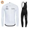 Mens Cycling Jersey Bib Shorts Set Long Sleeve Quick Dry Riding Outfit Road Bike Touring
