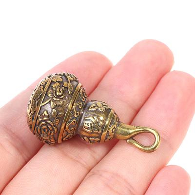 1PC Feng Shui Messing Chinese Letters Zegen Lotus Kalebas Bedels Sleutelhanger Hangers Pillendoos Opbergdoos voor Thuis Geluk Rijkdom Cadeau