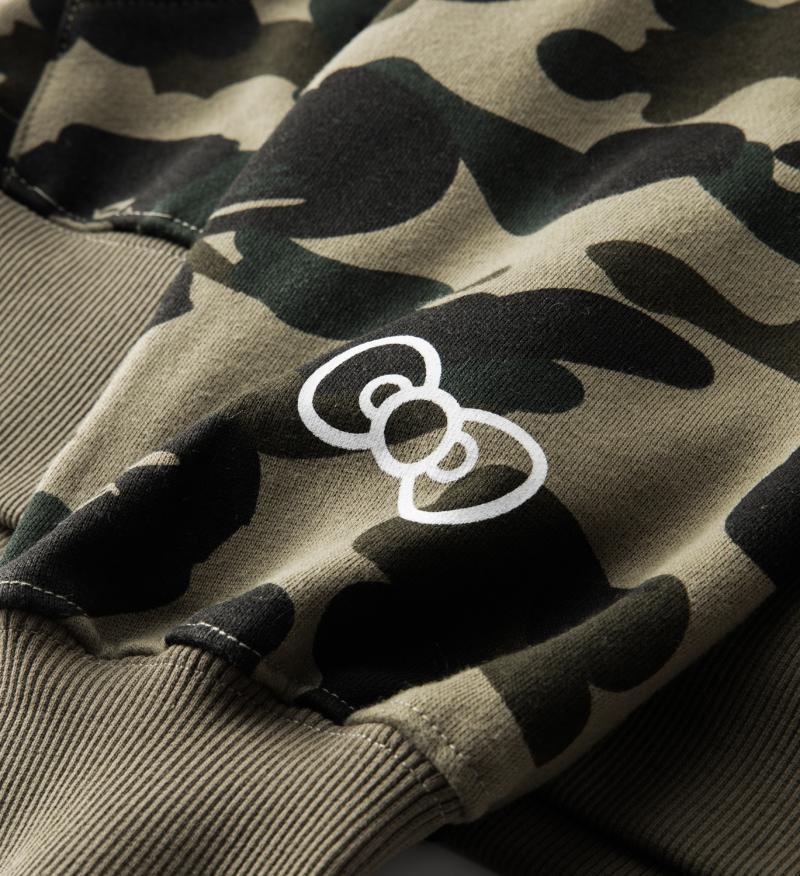 Hello Kitty Camouflage Shark Head Hoodie: Men's Cartoon Zipper Jacket