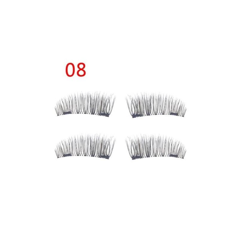 

Элегантные 3D двойные магнитные накладные ресницы ручной работы из премиального импортного волокна 08#-Double Magnet