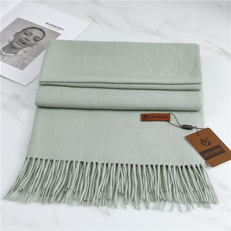 Scarf Imitation Cashmere 29 Colors Thick Warm Solid Color Scarf Shawl Women'S Winter Fashion Tassel Versatile Scarf Men