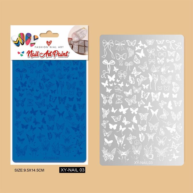 Nail Stamping Plate: Butterfly & Floral Lace Chinese Style