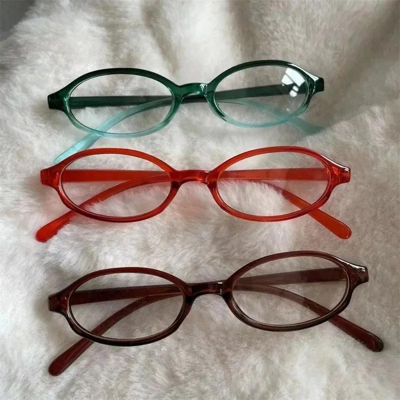 Damen Y2K Retro Ovale Brille Kleiner Rahmen Brillen Blaulichtfilter Brille Damen Computer Lese Optische Brille