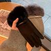 Elegantní zimní rukavice pro ženy s dotykovým displejem, zesílené podšívkou z vysoce kvalitního fleecu, měkké nadýchané manžety pro venkovní sporty a chladné počasí