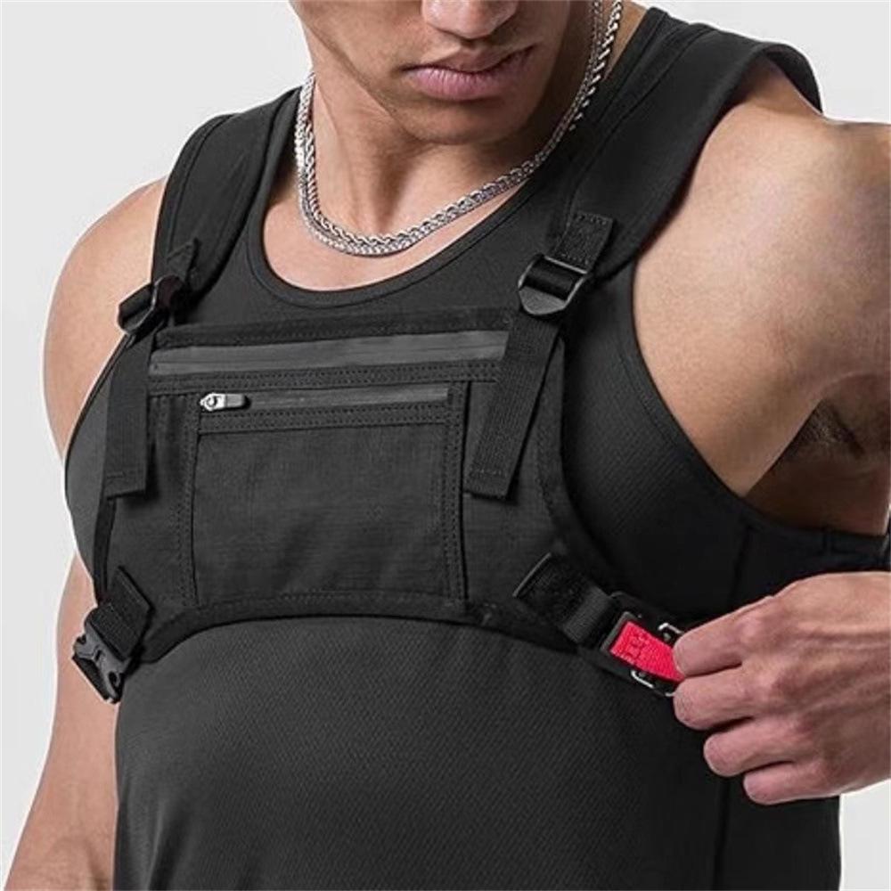 Men's Multi-Pocket Vest Bag for Diving, Sports, and Mountaineering - Wear-Resistant and Ideal for Outdoor Leisure and Fitness Activities