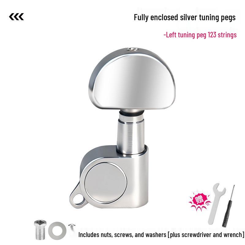 מפתחות כיוון לגיטרה עממית ממתכת עם כלי מיתרים מעץ - אביזרים סגורים לחלוטין לגיטרה קלאסית